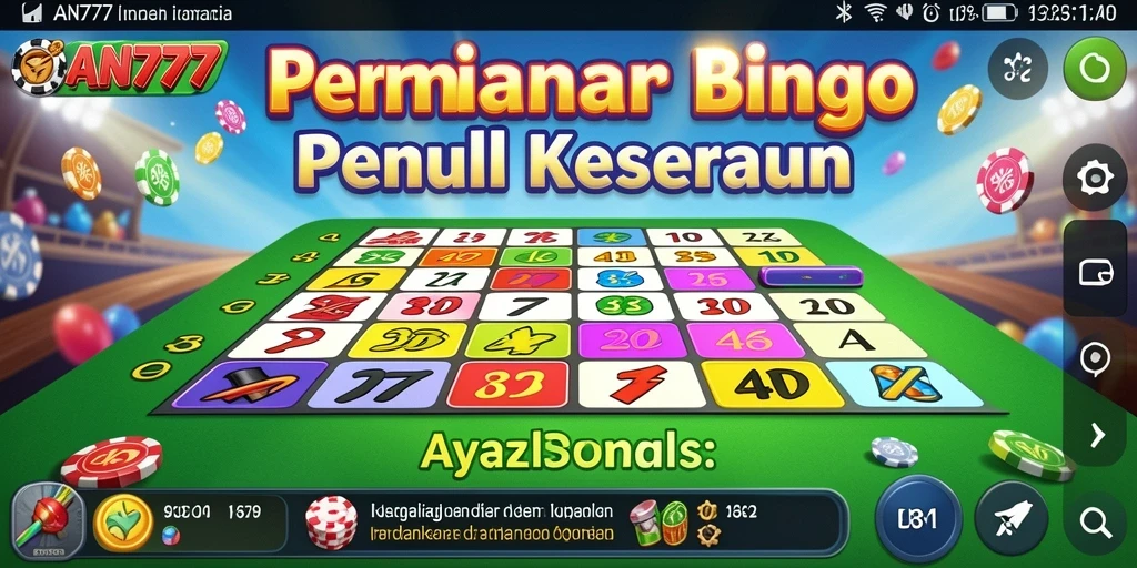 Screenshot AN777 yang menunjukkan gameplay seru Bingo.