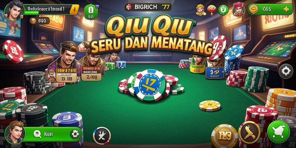 Tampilan gameplay QiuQiu yang penuh tantangan di BIGRICH77.