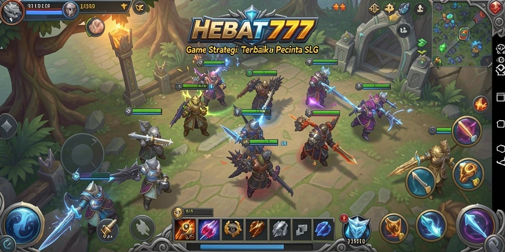 Tampilan gameplay HEBAT777 dengan pertempuran strategis yang mendebarkan.
