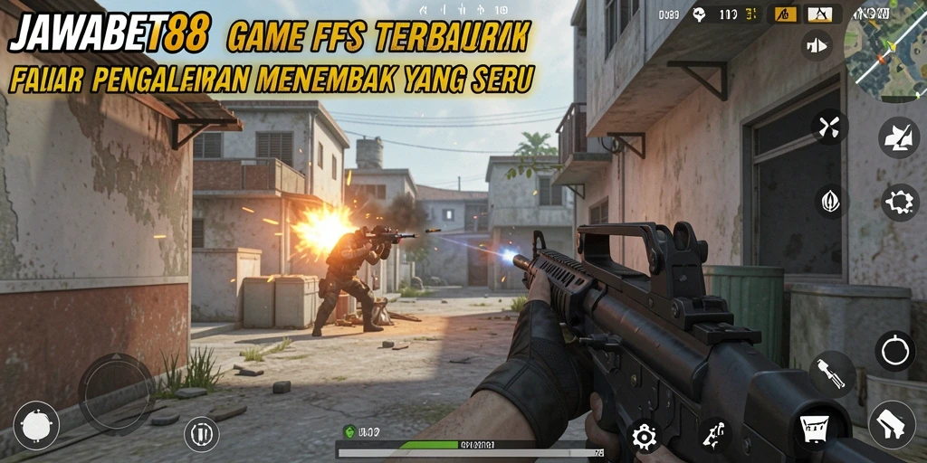 Tampilan gameplay menegangkan di JAWABET88, aksi FPS yang seru.