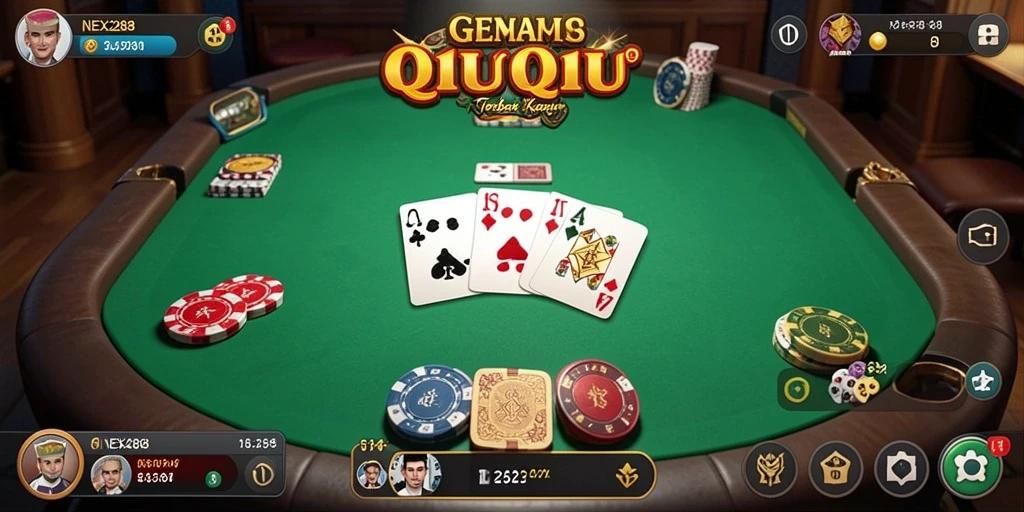 Tampilan gameplay seru di NEX288 dengan kartu QiuQiu.