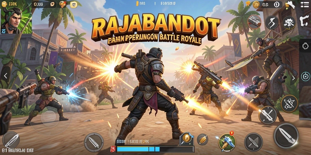 Gameplay menarik RAJABANDOT dalam aksi Battle Royale.