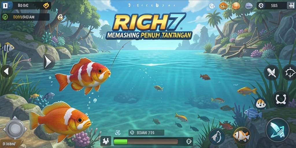 Gameplay RICH7 menampilkan pengalaman memancing yang seru dan realistis.